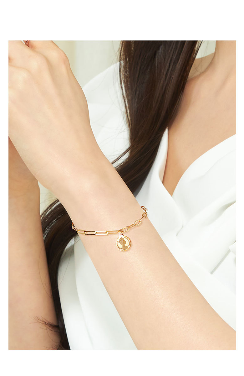 골드앤 14K 더퀸 엘리자베스 코인 목걸이 대+퀸오브 엘리자베스 엣지앤클립 소 팔찌 세트