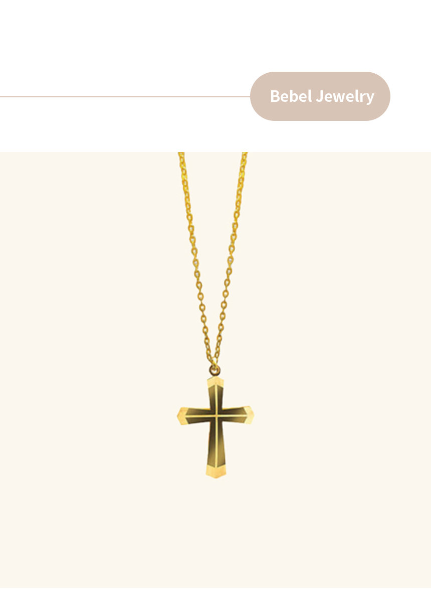 순금목걸이 3.75g(1돈 한돈) 24k 남자 디자인 십자가 비벨