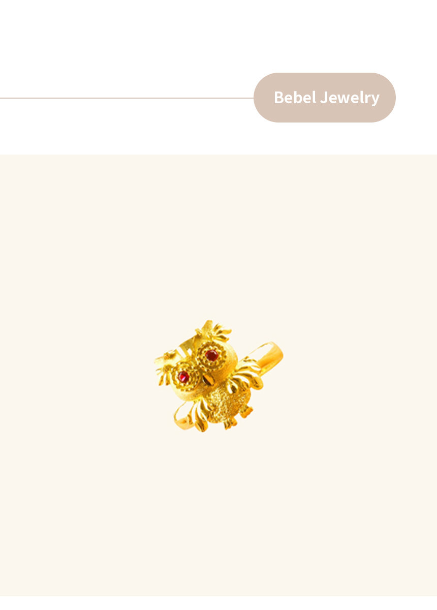 순금반지 7.5g(2돈 두돈) 24k 여자 디자인 루비부엉이 비벨