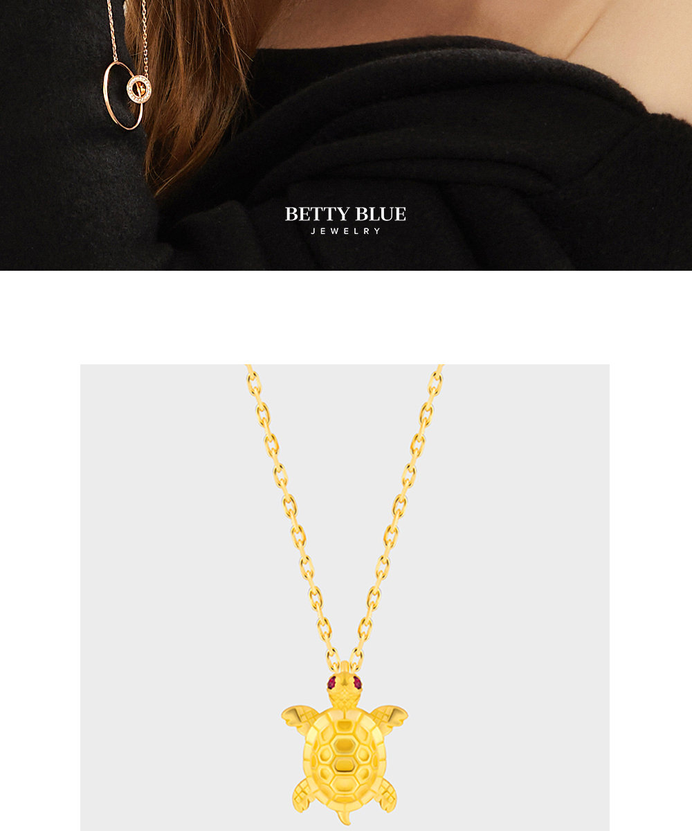 베티블루] 995 999 24K 순금 오리지널 거북이2 여성 여자 3.75g 금 목걸이