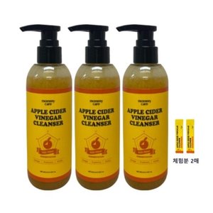 [마미케어]  애사비 클렌저 특대용량 200ml x 3개 + 체험분 2매 증정 사과 토닝 광채 유산균