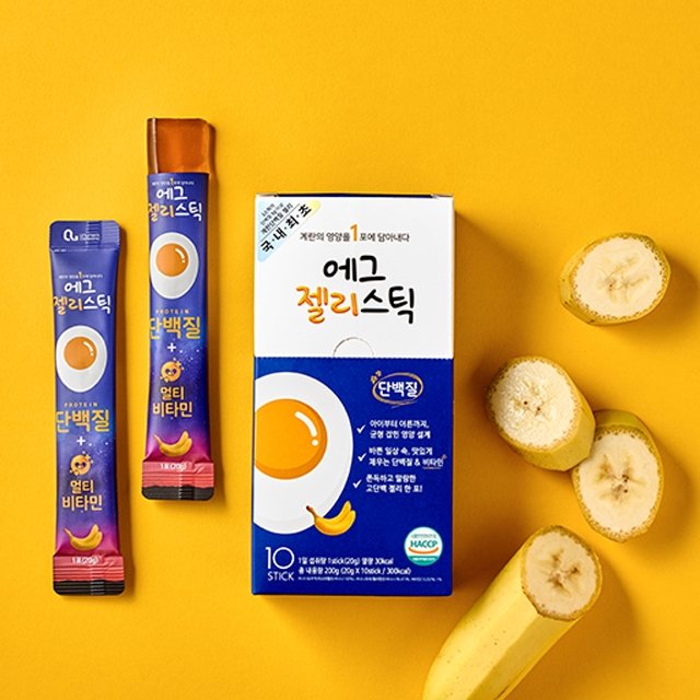 청라상회 단백질보충제 에그젤리스틱 바나나맛 200g(20gx10포) 프로틴 다이어트간식 단백질쉐이크 대체