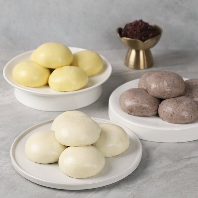 [안흥찐빵] 찐빵 3종 세트(쌀찐빵 20개+단호박쌀찐빵 20개+흑미쌀찐빵 20개)