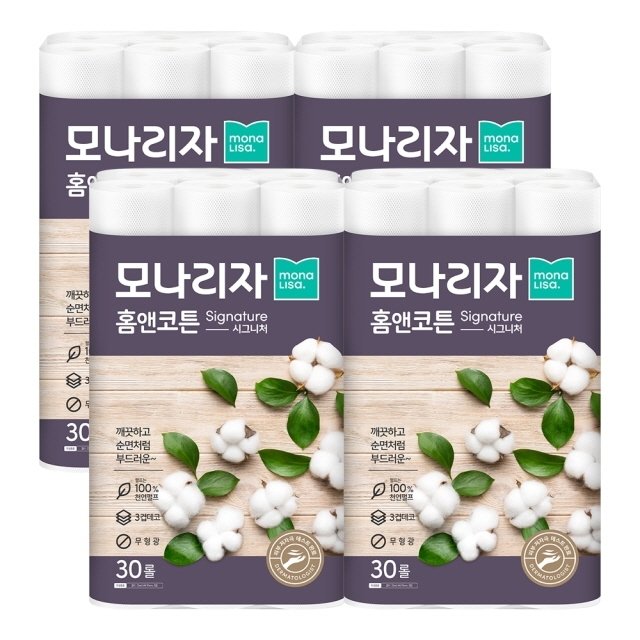 홈앤코튼 시그니 화장지 30롤x4팩(120롤)