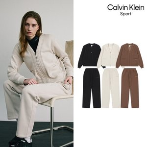 [Calvin Klein] 캘빈클라인 25FW 최신상! 에센셜 기모 셋업 2종, 여성(집업+팬츠)