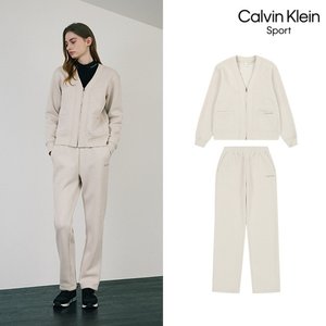 [Calvin Klein] 캘빈클라인 25FW 최신상! 에센셜 기모 셋업 2종, 여성(집업+팬츠)