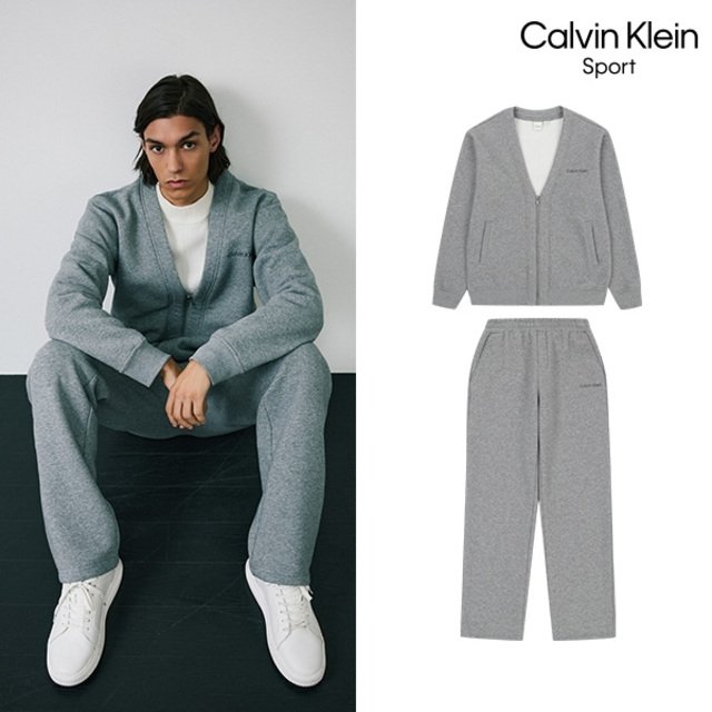 [Calvin Klein] 캘빈클라인 25FW 최신상! 에센셜 기모 셋업 2종, 남성(집업+팬츠)