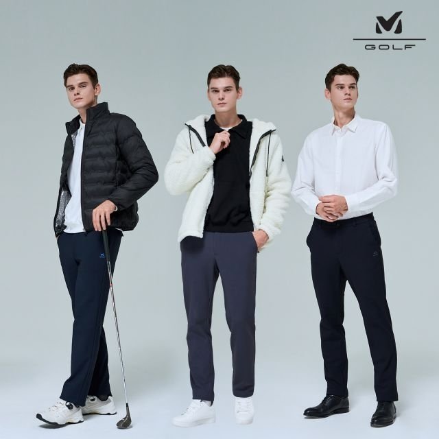 [프리미엄] 밀레골프 25FW 트리코트 하이스트레치 기모본딩 팬츠 3종, 남성