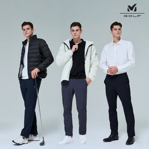 [프리미엄] 밀레골프 25FW 트리코트 하이스트레치 기모본딩 팬츠 3종, 남성