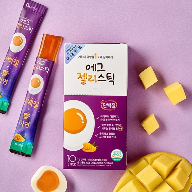 청라상회 단백질보충제 에그젤리스틱 망고맛 200g(20gx10포) 프로틴 다이어트간식 단백질쉐이크 대체