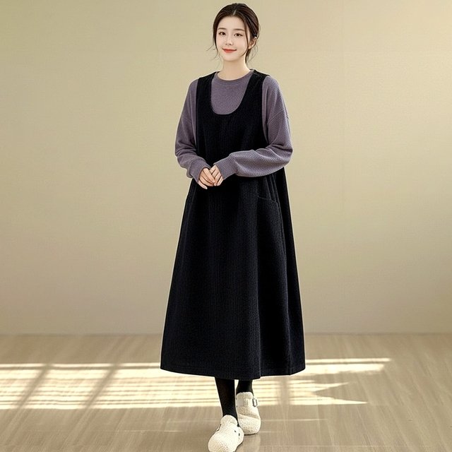 [헬리꽁땡]코듀로이루즈핏포켓원피스2종 