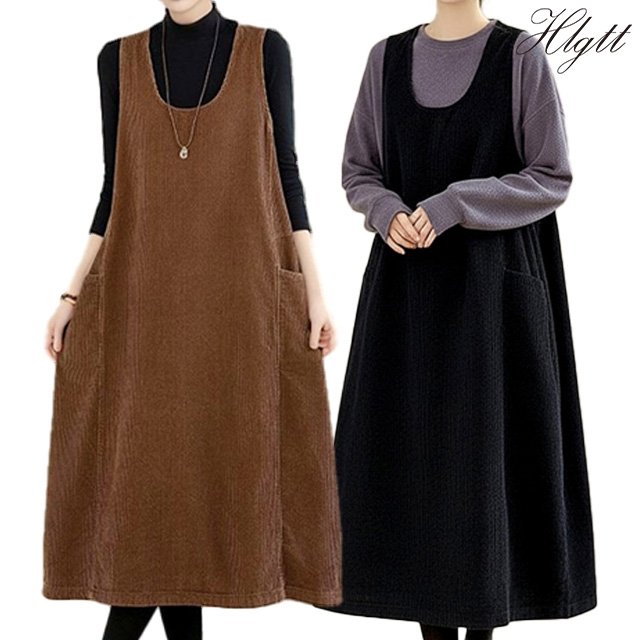 [헬리꽁땡]코듀로이루즈핏포켓원피스2종 