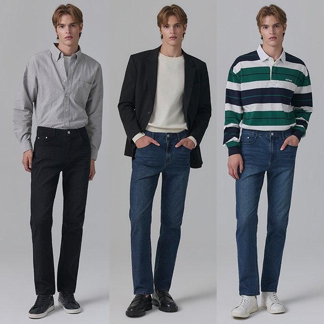 뱅뱅 26FW 남성 라이크라 스트레이트 데님 3종