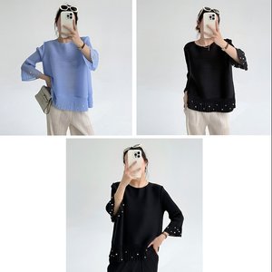 [엘드마마] 나팔소매 주름 블라우스