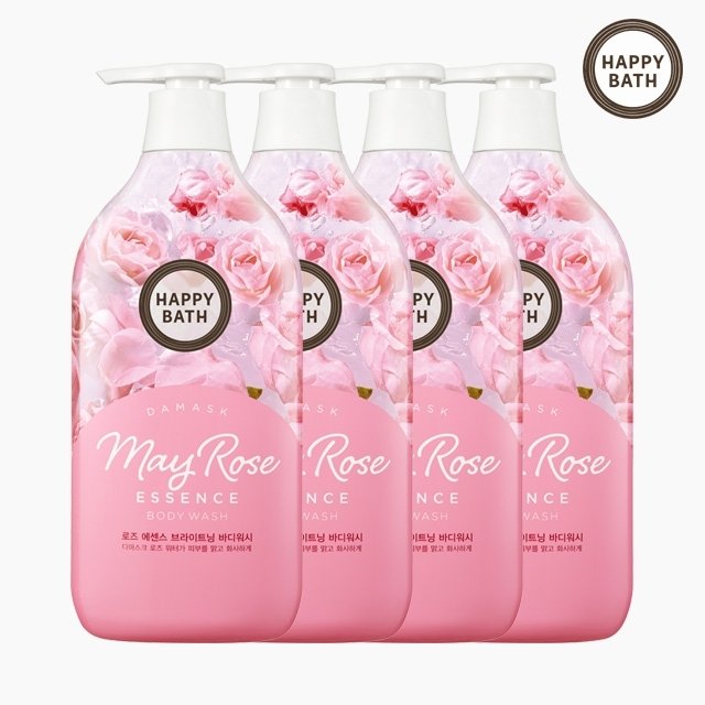 [해피바스] 로즈 에센스 바디워시 900g 4개