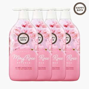 [해피바스] 로즈 에센스 바디워시 900g 4개