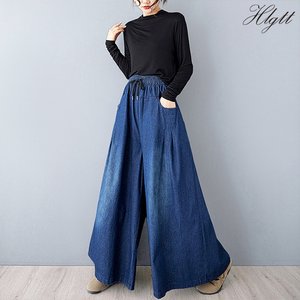 [헬리꽁땡]와이드밴딩루즈핏데님팬츠