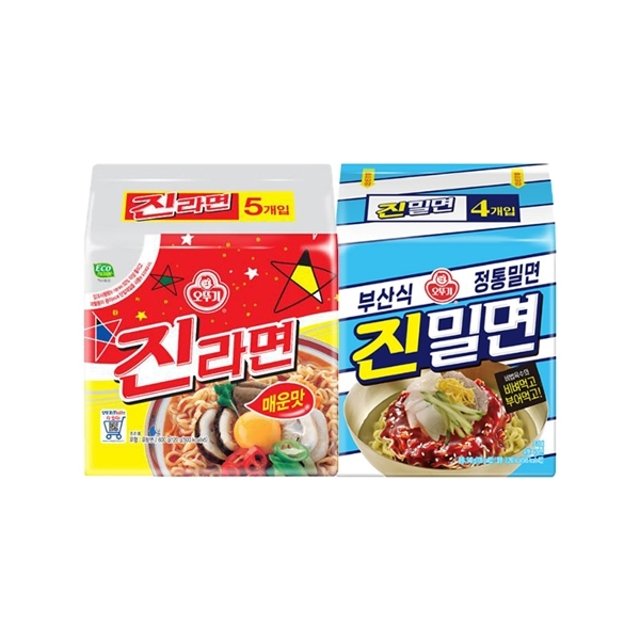 오뚜기 진라면 5입 x 2개 + 진밀면 4입