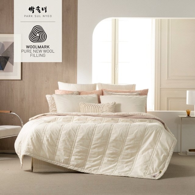 박술녀 양모 순면 피그먼트 차렵 퀸 세트