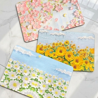 [1+1] 복을 부르는 행운가득 발매트 논슬립 플라워매트 (총 2P)