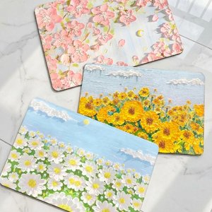 [1+1] 복을 부르는 행운가득 발매트 논슬립 플라워매트 (총 2P)