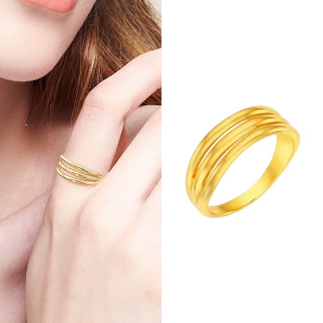 [골드퀸즈] 24K 순금 행운 트리플 반지