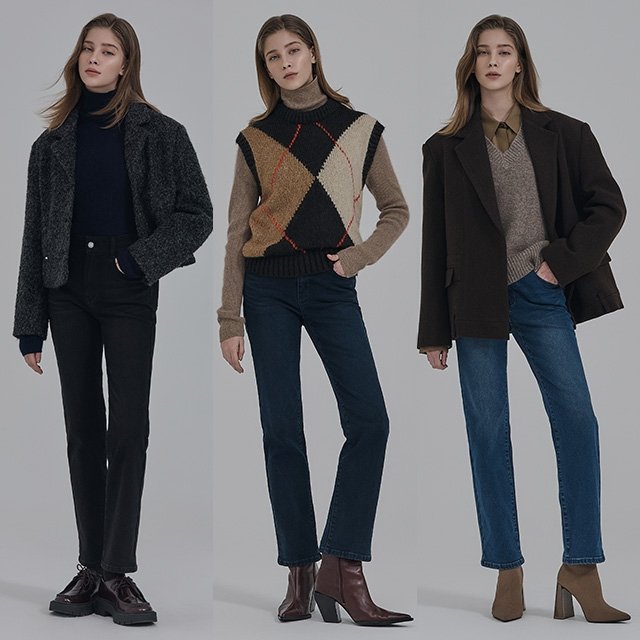 뱅뱅 25FW 여성 기모 라이크라 데님3종