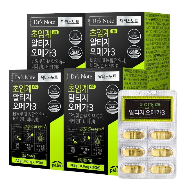 팔레오 닥터스노트 초임계 알티지 오메가3 4박스 4개월분