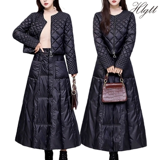 [헬리꽁땡] 퀼팅 패딩 스커트 상하세트