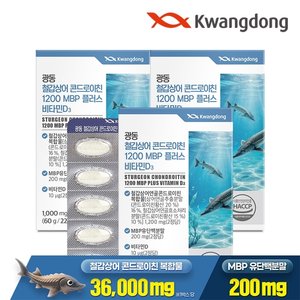 광동 철갑상어 콘드로이친 1200 MBP D3 60정 3박스 / 비타민D 유단백