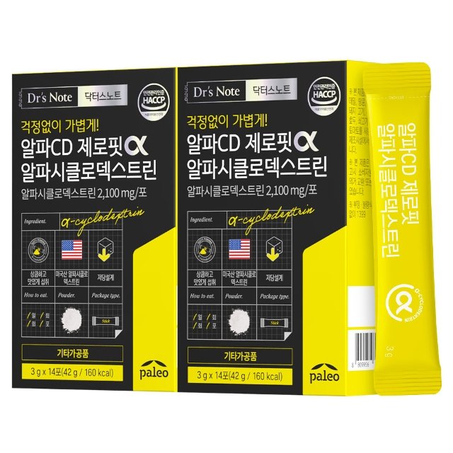 팔레오 닥터스노트 알파CD 제로핏 알파시클로덱스트린 14포 2박스 4주분