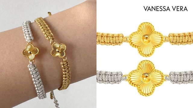 바네사베라 24K 순금 다이아 크로버 골드 매듭 팔찌