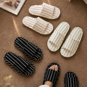 [1+1] 모어 스트라이프 실내화 사계절 슬리퍼 남녀 룸슈즈 (총 2세트)