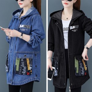 [비니브] 블랙베어 미드롱 데님자켓