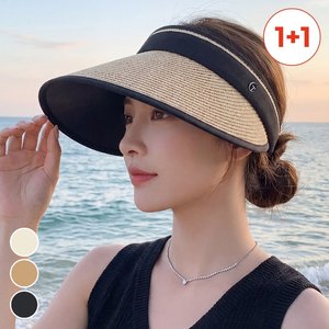 [1+1] 하와이 라탄 썬캡 한손쏙 접이식 자외선차단 모자 컬러4종