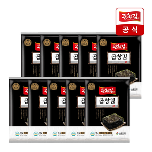 [광천김] 구운 곱창김 전장김18g x 10봉  (무조미) / 소금 기름없이 구운 건강하고 맛있는 김