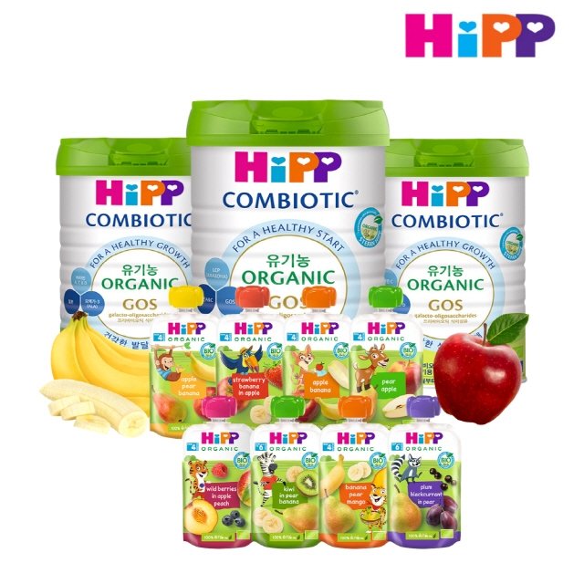 [HiPP]힙 유기농 과일 퓨레 히피스 파우치/힙분유 1/2/3단계
