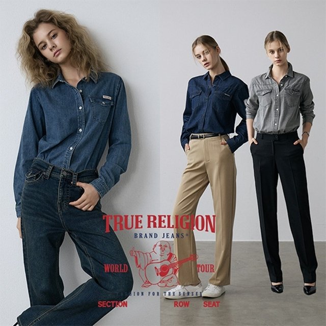 [프리미엄]트루릴리전 25FW 최신상! 코튼 데님 셔츠 2종, 여성