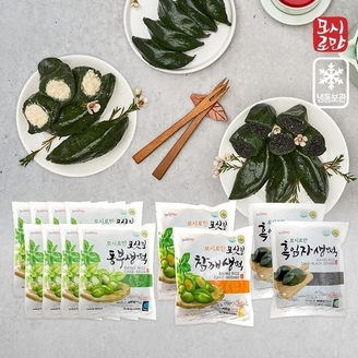 [모시로만] 동부생떡 8팩 + 참깨생떡 2팩 + 흑임자생떡 2팩 (총 120개입)