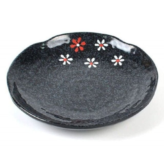 식사용 멜라민 접시 꽃무늬 반찬접시 원형 20.7cm 주방식기 (WFK7QJT)