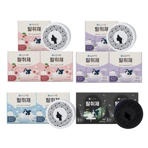 욕실의여왕 고체형 실내탈취제 싱글세트(블랙체리3/라벤더3/클린코튼2+아그노숲2)