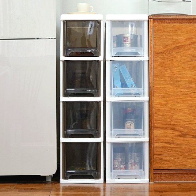 모던 슬림 틈새 서랍장 4단 바퀴별매 수납 정리함