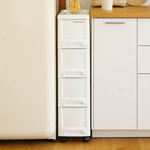 모던 슬림 틈새 서랍장 4단 바퀴별매 수납 정리함