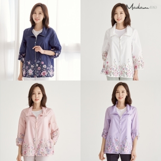 마담4060 플라워 점퍼