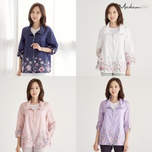 마담4060 플라워 점퍼