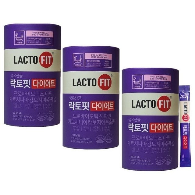 [종근당건강] 락토핏 다이어트 2g 60포. 3통(3개월분)