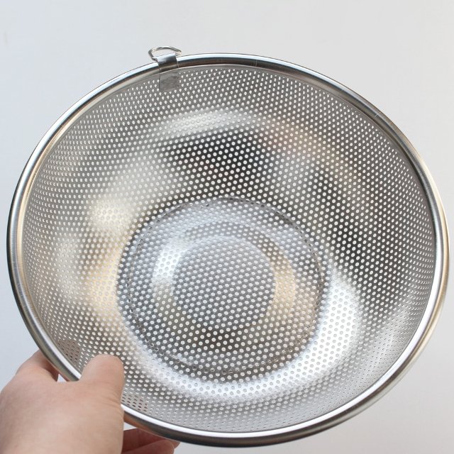 키친구 올 스텐 타공 채반 채망 베이킹 거름망 스텐볼 바스켓 고리형 25cm