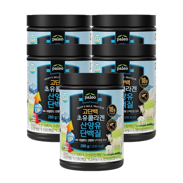 팔레오 고단백 초유콜라겐 산양유 단백질 280g 5통