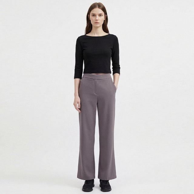 [샵앤] 국산 여성 사방스판 매직 밴딩 부츠컷 슬랙스 팬츠 INT-WPT-21174