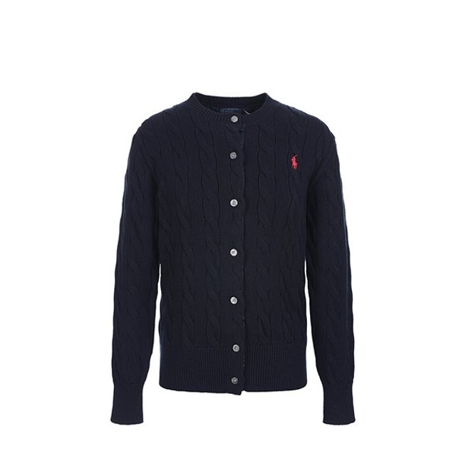 랄프로렌 폴로 여성 케이블 니트 꽈배기 가디건 네이비